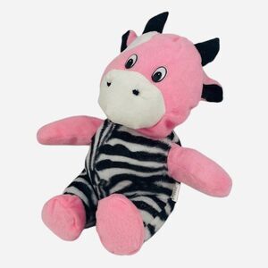 Puli International Pink Zebra Stripes Cow Plush Stuffed Animal Pajamas Soft Toy